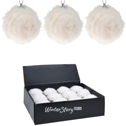 Набор елочных шаров Fluffy Snowballs 8 см, 12 шт (Koopman)