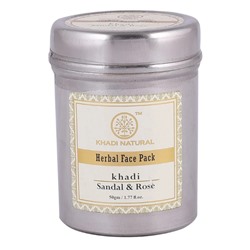 Sandal & Rose Face Pack/Кхади Маска для лица с Сандалом и Розой 50г.