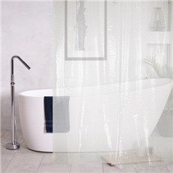 Шторка для ванной комнаты виниловая EVA , с 3D эффектом , камень , 12 прозр колец BRIMIX 04-03