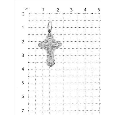 Крест из серебра родированный - 3 см 925 пробы К3-197р