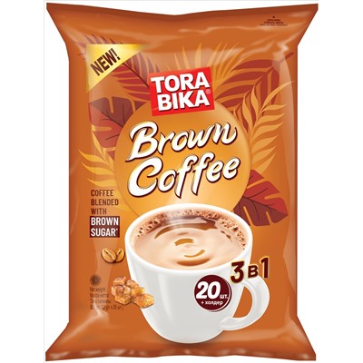 TORABIKA Cappuccino. Brown Coffee 3 в 1 500 гр. мягкая упаковка, 20 пак.