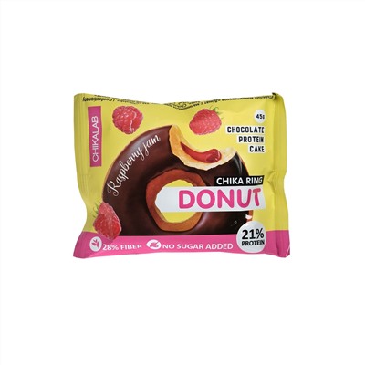 Фитнес-пончик без сахара - Donut с малиновой пропиткой (9 шт.)