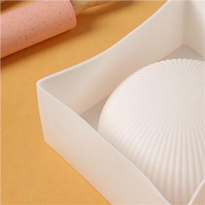 Форма для муссовых десертов и выпечки KONFINETTA «Полусфера», силикон, 19,4×8 см, d=16 см. цвет белый