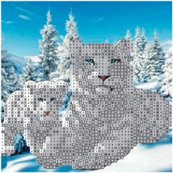 Набор для творчества Алмазная мозаика 5D Тигры 20х20см частичная выкладка 89740 в Самаре