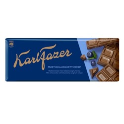 Молочный шоколад с крипсами черничного йогурта Karl Fazer Blueberry Yoghurt Crisps in milk chocolate 190 гр