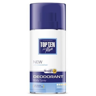 Дезодорант-спрей DYNAMIC для чувствительной кожи Top Ten for men, 150 мл
