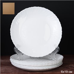 Набор тарелок 6 штук 190 мм белая А / LHP-75XN (WHITE ) / ОПТ/653685