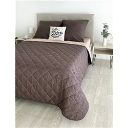 Комплект постельного белья с одеялом New Style КМ-001 коричневый-бежевый 2 сп. Евро 70*70