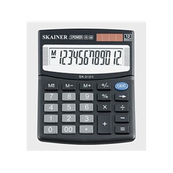 Калькулятор Skainer SK-312II мал. наст. кальк. (пл., 12 разрд., 2 пит., чер. 100 x 124 x 32 мм)