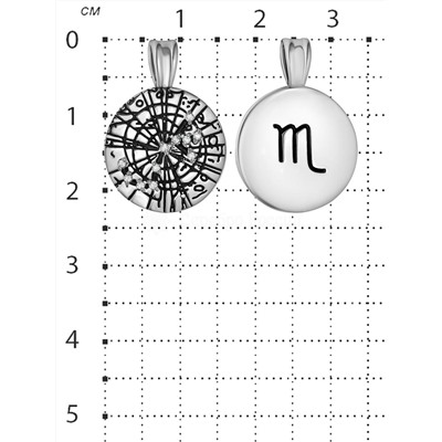 Подвеска кулон знак зодиака Скорпион серебро с фианитами и покрытием клиар талисман 925 пробы п059рч Скорпион