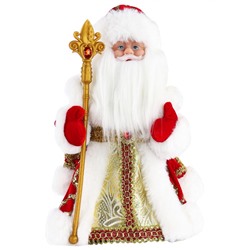 Дед Мороз 30см в красной шубе с пайетками (Т-5553) музыкальный