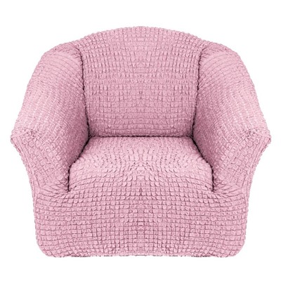 Чехол на кресло без оборки розовый 2шт