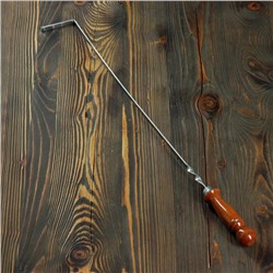 Кочерга узбекская с деревянной ручкой, с узором, 50/1 см, полная длина 65 см, сталь 3 мм