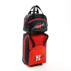 Чемодан на молнии, дорожная сумка, набор 2 в 1, цвет чёрный/красный