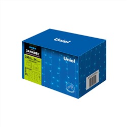 ULD-C3020-240/TTK BLUE IP44 Занавес светодиодный с эффектом мерцания, 3х2м. Соединяемый. 240 светодиодов. Синий свет. Провод прозрачный. TM Uniel