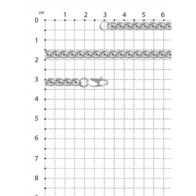 Цепь из серебра родированная - Бисмарк 1-004ар