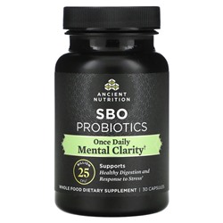 Dr. Axe / Ancient Nutrition, SBO Probiotics, Mental Clarity, 25 млрд КОЕ, 30 капсул