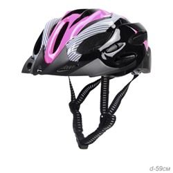 Шлем защитный. 52-61см / Yan-0789BP / уп 24 / черный-розовый