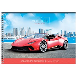 Альбом для рисования ArtSpace 40л. на спирали "Авто. Red car" (А40сп_36080) обложка картон
