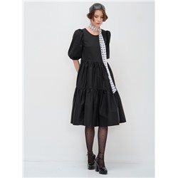 Платье с рукавами-буфами черное  OD-789-1