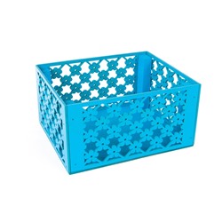 Ящик деревянный резной 18х15 h9 см Ромашки, голубой