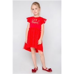 Платье  для девочки  К 5704/насыщенно-красный
