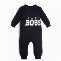 Комбинезон детский Крошка Я "Little Boss", рост 62-68 см, цвет чёрный