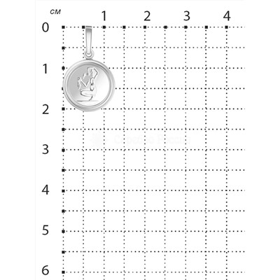 Подвеска из серебра родированная - Дева 925 пробы п012р