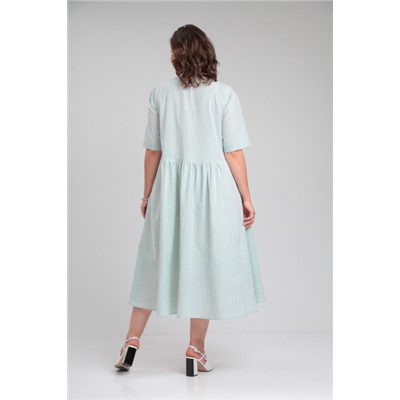 Платье  Avenue Fashion артикул 0129 молочный+пастельно_зеленый