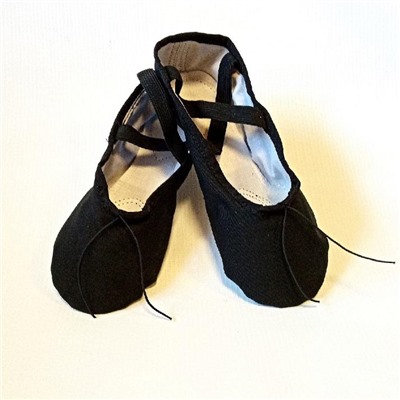Балетки танцевальные черные  тканевые без кожаного носа. БАЛ 212    -     черный   -   42 (23 см)