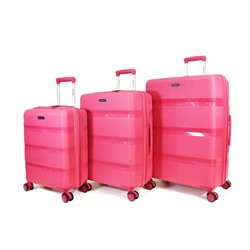 Набор из 3 чемоданов с расширением арт.11195 Темно-розовый