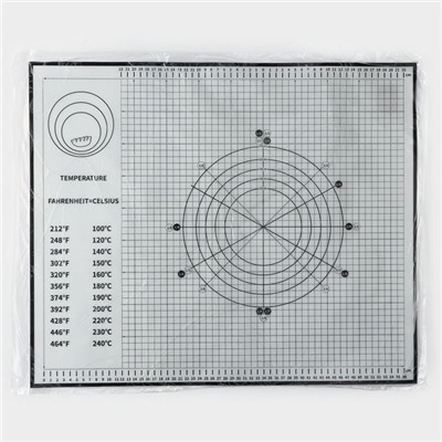 Армированный коврик для выпечки с разметкой KONFINETTA, силикон, 60×50 см, цвет чёрный