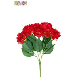 Гортензия куст (5 соцветий) - 11 расцветок - красный