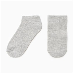 Носки детские укороченные, цвет серый меланж, размер 20-22