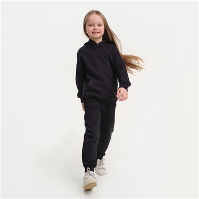 Костюм детский (худи, брюки) KAFTAN "Basic line", размер 36 (134-140), цвет чёрный