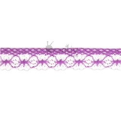 Кружево вязаное "на коклюшках" ш.25мм/ цв.сиреневый/ 13,65м/ фас.1уп.
