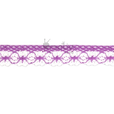 Кружево вязаное "на коклюшках" ш.25мм/ цв.сиреневый/ 13,65м/ фас.1уп.