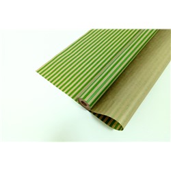 Крафт-бумага "Полосы" Светло-зеленые 40гр. / рулон 0.7*10 м