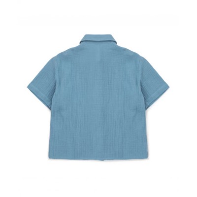 Рубашка с коротким рукавом голубая для девочки Button Blue