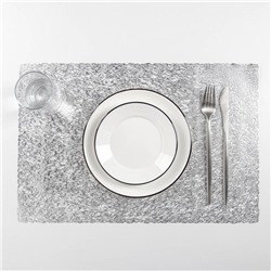 Набор салфеток сервировочных на стол Доляна «Соломка», 30×45 см, 4 шт, цвет серебряный