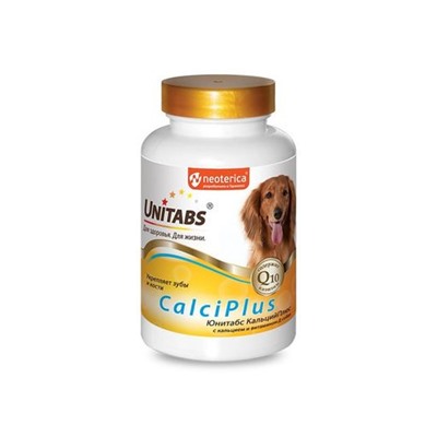 Юнитабс КальциПлюс с Q10 для собак с кальцием, фосфором и витамин Д 100 таблеток, U204, Экопром