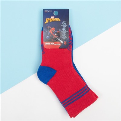 Набор носков "Человек-Паук" 2 пары, красный/синий, 18-20 см