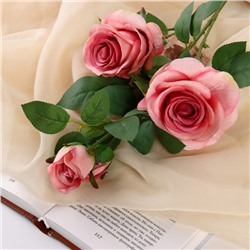 Цветы искусственные "Роза роскошь" 9х63 см, розовый