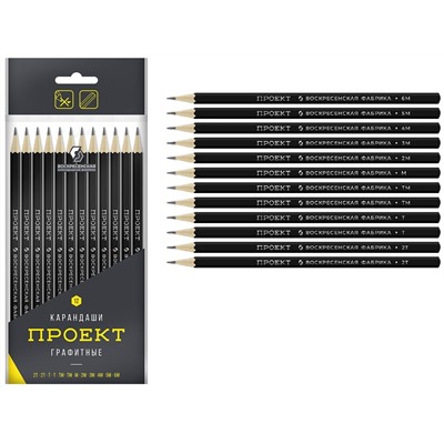 Набор ч/гр карандашей 12шт "ВКФ.Проект" 12Р-4010(цена за набор)