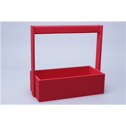 Ящик деревянный с ручкой №2  25х12,5х8 h25см красный