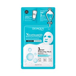 Трехступенчатая система ухода за кожей лица с никатиномидом Bioaqua Nicotinamide Whitening Nourishing Mask, 0,8 мл/0,8 гр/25 гр