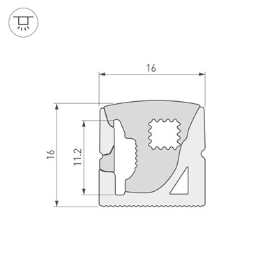 Силиконовый профиль WPH-FLEX-1616-SIDE-S11-20m WHITE (Arlight, Силикон)