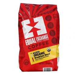 Equal Exchange, органический кофе, смесь для завтрака, цельные зерна, средняя и французская обжарка, 907 г (2 фунта)