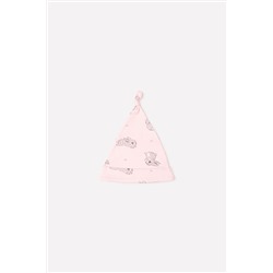 шапка для новорожденных  К 8036/зайчики и сердечки на светло-розовом