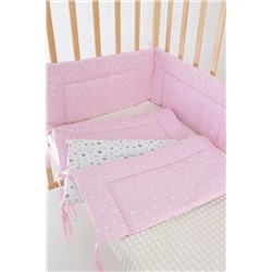 Бортик в детскую кроватку четырехсторонний БРК32/звездочка-розовая 32